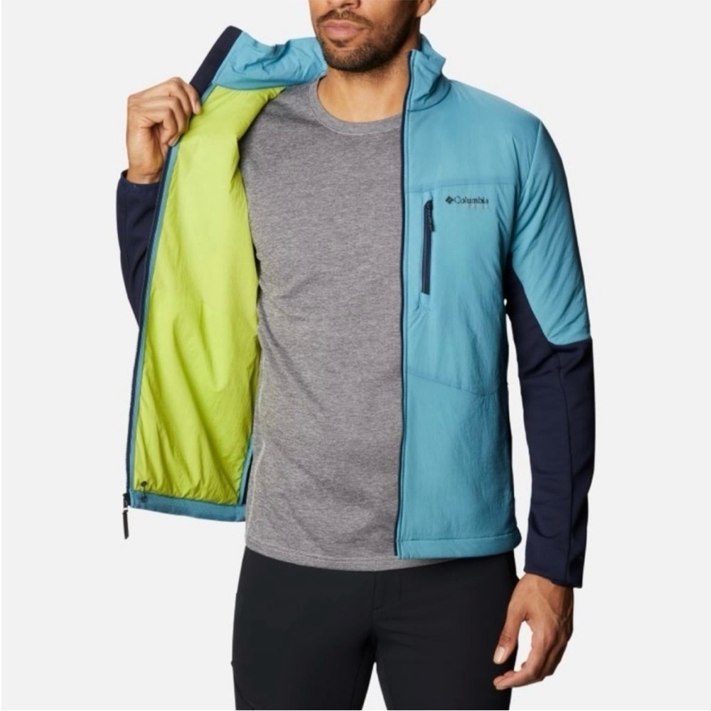 Columbia Titanium Men's Peak Pursuit Midlayer Hybrid Jacket Blue Navy sz…